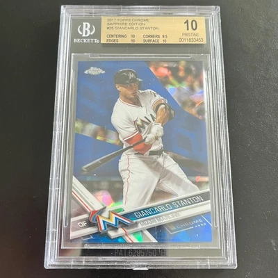 2017 Topps Chrome Sapphire #25 Giancarlo Stanton BGS 10 PRISTINE Marlins - Image 1 of 2