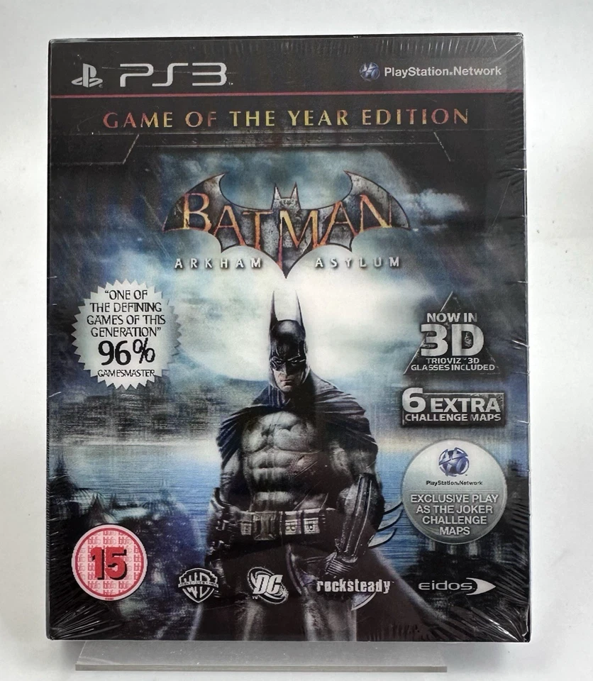 PS3 Batman Arkham Asylum, New & Factory Sealed, Game Of The Year Edition - Image 1 of 4