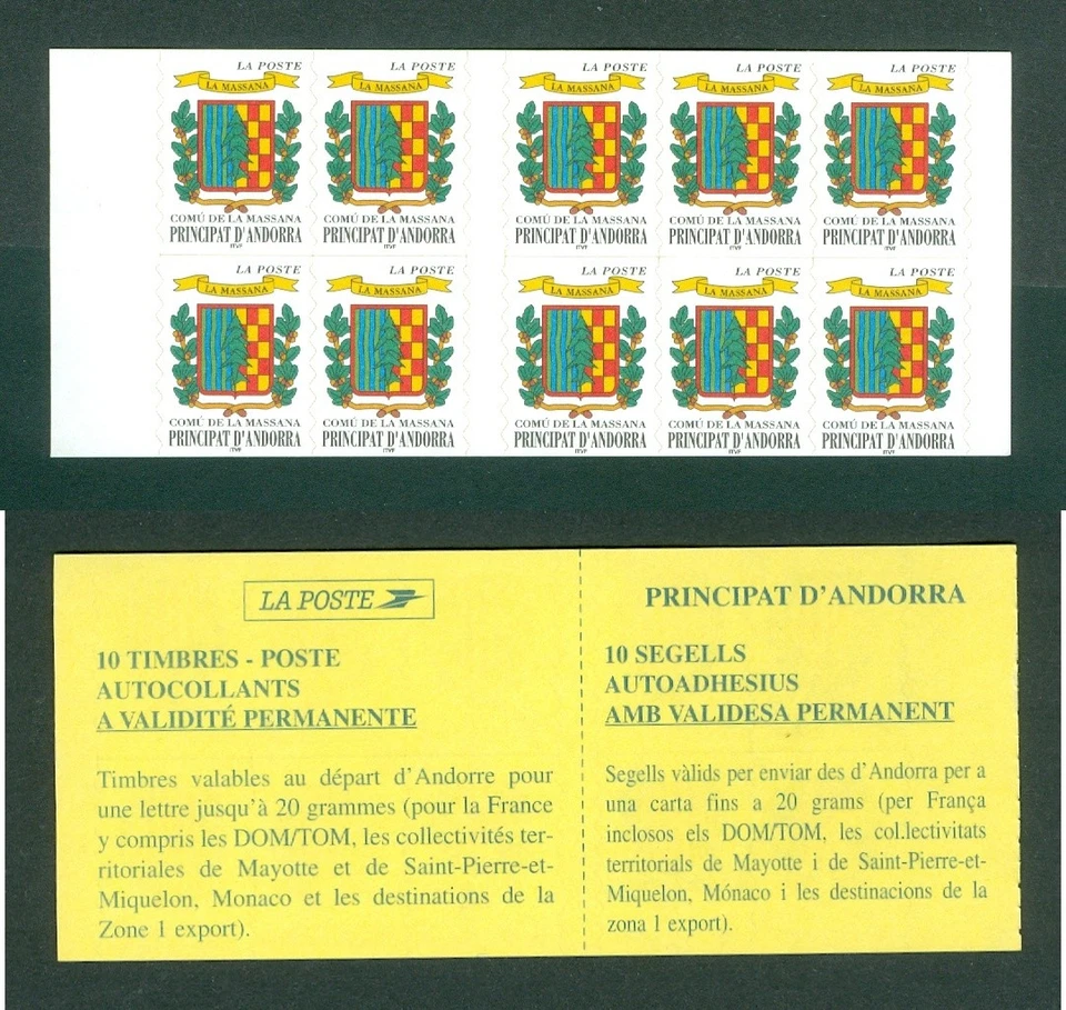 Andorra. French Adm. 1999 Booklet MNH. Coats Of Arms, La Massana. Sc# 504a - Image 1 of 1