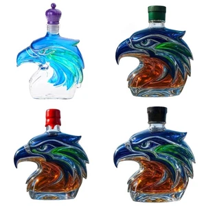Artistic Seahawk Shape Liquor Dispenser Clear Glasswares Ideal Fan Collection - Picture 1 of 27
