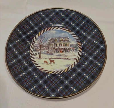 MACKENZIE-CHILD'S HIGHBANKS PATTERN ENAMELWARE 6" SAUCER,NEW WITHOUT BOX - Image 1 of 2