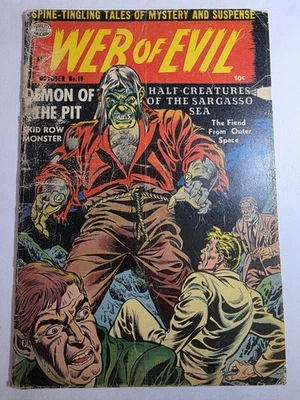 WEB OF EVIL #19 OCT 1954 QUALITY COMICS CUIDERA COVER Golden Age Pre-Code Horror - Image 1 of 4