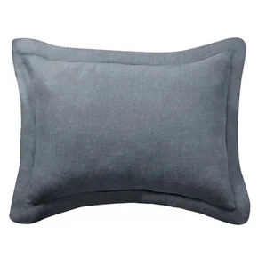 2 Levtex Washed Linen Standard Pillow Shams Grey W/ties EUC - Picture 1 of 8