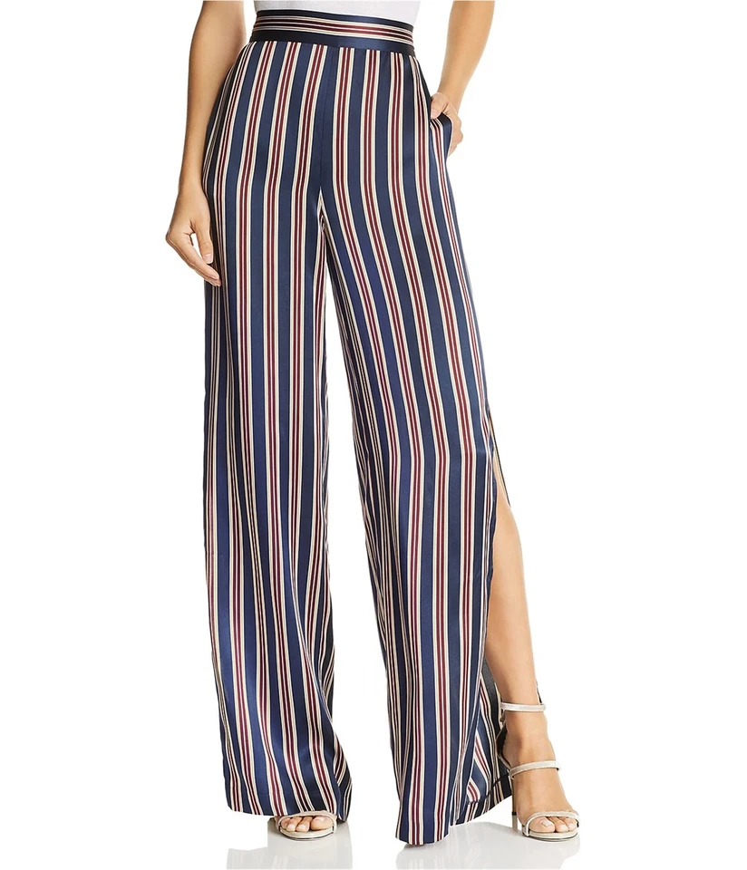CAMI NYC Womens Striped Wide Leg Casual Trouser Pants, Blue, Large - Image 1 of 1