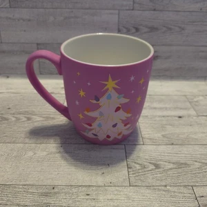 Tazza natalizia rosa menta piperita e pino soft touch luci stelle  - Foto 1 di 7