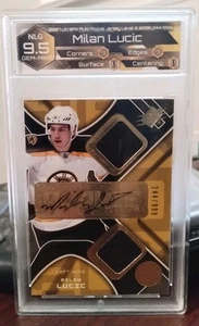 MILAN LUCIC 2007-08 SPx #206 Rookie Auto Patch RPA #'d 244/999 NLG 9.5 Auto 10 - Picture 1 of 3