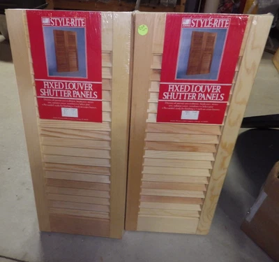 JUEGO DE 2-4 PANELES DE MADERA DE ROBLE con persianas tamaño 24X10" madera natural #1 Foto 1 de 4