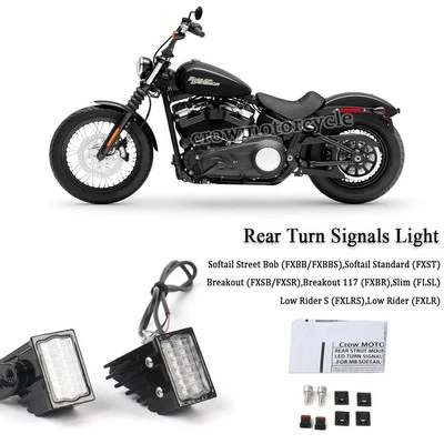For Harley Softail Street Bob FXBB /FXBBS LED Rear Turn Signal Lights 2018-2024 - Image 1 of 4