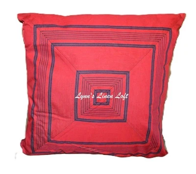 RALPH LAUREN San Luca / Seychelles Red THROW PILLOW NEW 20" X 20" - Image 1 of 4