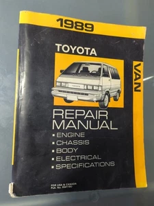 1989 Toyota Van Shop Service Repair Manual Book LE Deluxe Cargo Passenger xz - Picture 1 of 5
