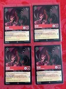 X4 Lorcana Scar Shameless Firebrand 123/204 Rare x4 - Picture 1 of 7