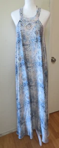ROSAMUNDA OPEN BACK HALTER PRINTED MAXI DRESS, SZ M - Picture 1 of 7