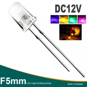 5mm DIP LED Light Emitting Diode white Yellow DC12V For Car Dashboard Indicator - Picture 1 of 9