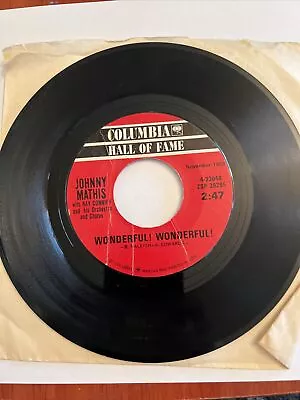 45 rpm vinyl, Johnny Mathis, Wonderful wonderful/the Twelfth of never￼ - Image 1 of 2