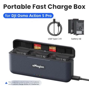 Charging Box For DJI Osmo Action 5 Pro Battery Fast Charging Hub Charger Case - Picture 1 of 25