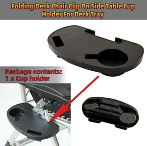 Clip On Side Table Tray Cup Holder For Sun Lounger/Camping Chair Outdoor - Picture 1 of 5