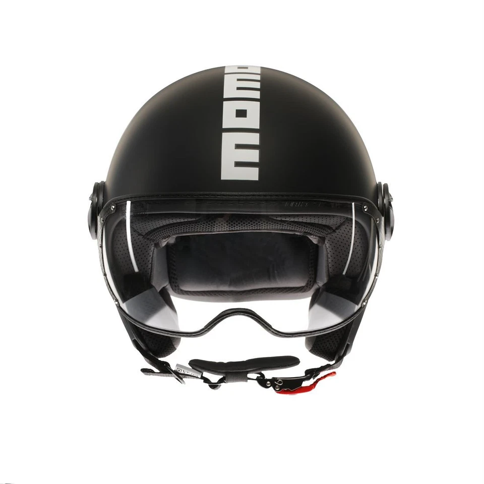 CASCO MOMO FGTR CLASSIC MONO MATT BLACK/WHITE Trasporto veloce libero - Immagine 1 di 1