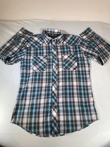 Roper Men's Striped Western Pearl Snap Longsleeve Collared Shirt Sz L Geometric - Picture 1 of 7
