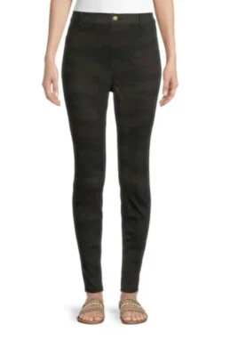 Leggings elásticos de tiro alto camuflados verdes para mujer Time & Tru medianos (8-10) nuevos con etiquetas Foto 1 de 4