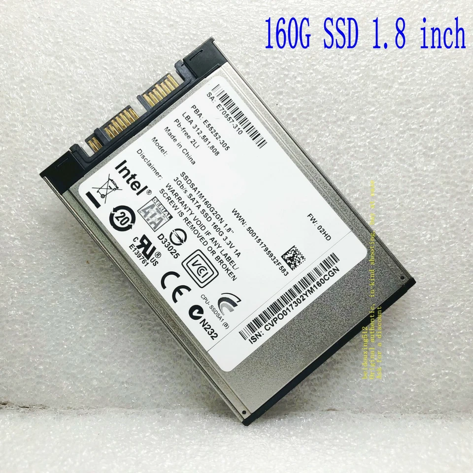 Intel 160GB SSDSA1M160G2GN  1.8" mSATA II SSD Solid State Drive - Image 1 of 4