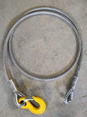 ALFA LOGISTIK® Stahlseil mit Haken (8mm-16mm), Drahtseil mit Kauschen (1-30m)