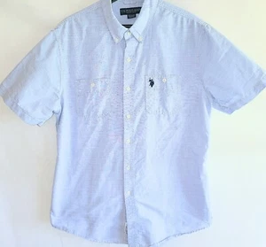 U.S. Polo Assn. Camisa cambray grande de manga corta con botones delanteros para hombre - Imagen 1 de 9