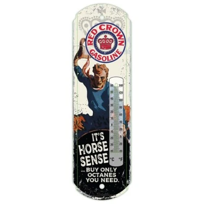 NEW! Red Crown Gasoline Indoor Outdoor Metal Tin 17" Thermometer Nostalgic 40264 - Image 1 of 4