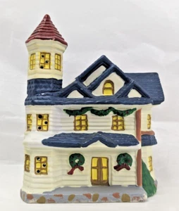 1995 Santa's Best Village Victorian Ceramic House RED DOMED Christmas Village - Picture 1 of 18