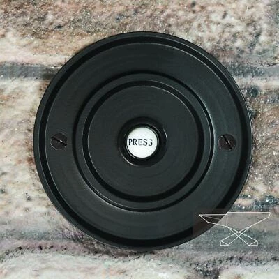 Black Classical Round Push Door Bell - 100mm - Image 1 of 4
