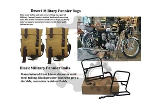 Ajuste para Royal Enfield "Old Classic 350/500 Dark Desert Military Pannier Mount" - Imagen 1 de 17