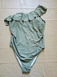 Tempotrek One Piece Maternity Swimsuits One Shoulder Ruffle Flounce Swimwear Asy - Picture 1 of 3