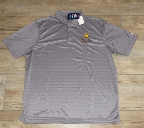 Western Michigan Broncos Champion Striped Embroidered Polo Shirt size Men's 2XL Cover