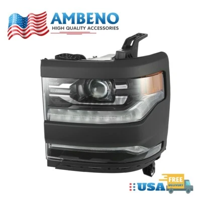 For 2016-2019 Chevy Silverado 1500 Full LED w/ DRL Headlight Driver Left Side LH - Image 1 of 4