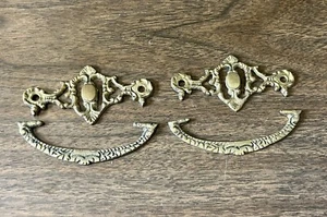Antique Hardware Brass Ornate Victorian Brass drawer pull handles Set Of 8 - Picture 1 of 3