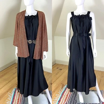 Vintage 70s Disco Maxi Dress Metallic Jacket Set Lester Hayatt Saks Fifth Ave S - Image 1 of 4