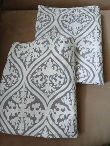 Ralph Lauren Home King Size Pillow Shams Gray & White Damask Patterned  100% Cot - Picture 1 of 9