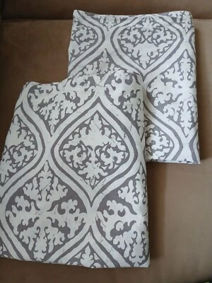 Ralph Lauren Home King Size Pillow Shams Gray & White Damask Patterned  100% Cot - Image 1 of 4