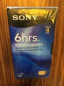 Sony 6 Hrs T-120 VHS Tapes 4 Pack Blank Cassettes New  - Picture 1 of 3