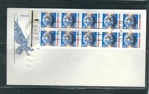 US SC # 2282a " E " Earth Booklet pane of 10 FDC . HF cachet - Picture 1 of 1