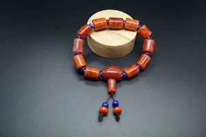 Natural Nanhong Agate Bracelet Chinese Agate Bracelet Persimmon Red Nanhong - Picture 1 of 10