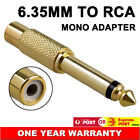 Gold Plated 6.35mm Male to RCA Female 6.5mm Mono Converter Adapter Sound Mixer