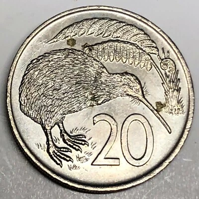 # C5037 MONEDA DE NUEVA ZELANDA, 20 CENTAVOS 1977 Foto 1 de 2