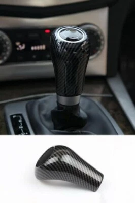 Carbon Fiber Shifter Gear Handle Cover For Mercedes Benz W204 320 350 500 550 63 Foto 1 de 4