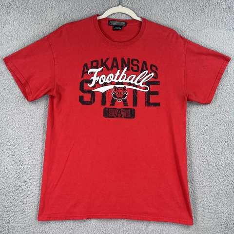 Arkansas State Red Wolves Football Shirt Mens Medium Houndstooth Clothing Cover