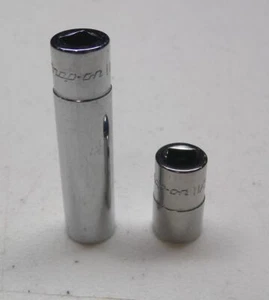 NICE Snap-On 1/4" Drive 11/32" Shallow & Deep 12 Point Chrome Sockets Newer Logo - Picture 1 of 3