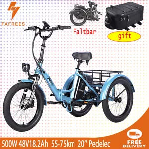 Cargo E-Bike Elektro Dreirad Faltbar E-Fahrrad 20'' Gepäck Trike 500W18Ah 25km/h - Bild 1 von 22