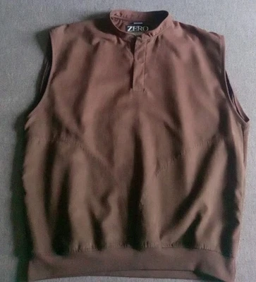 Zero Restriction Vest Men's XL Brown Microsuede 1/4 Snap Pullover Golf EUC - Image 1 of 4