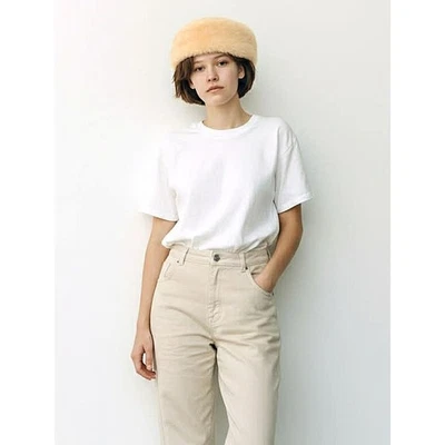 Vintage 1950s 1960s Faux Fur Cream Pillbox Hat Satin Lining Boucle Wool Top EUC! - Image 1 of 4