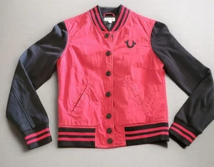 True Religion Denim Women’s Varsity jacket, Size: M Red & Black - Picture 1 of 9