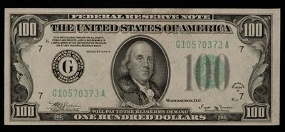 FR 2154-G $100 1934 B Federal Reserve Note US - AU+ - SKU-CA1550 - Image 1 of 2